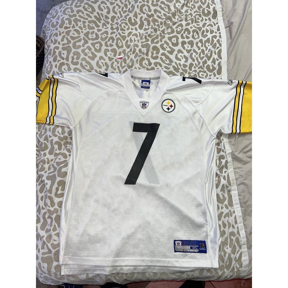 Reebok NFL Pittsburgh Steelers Jersey #7 BEN Roethlisberger Size XL in White
